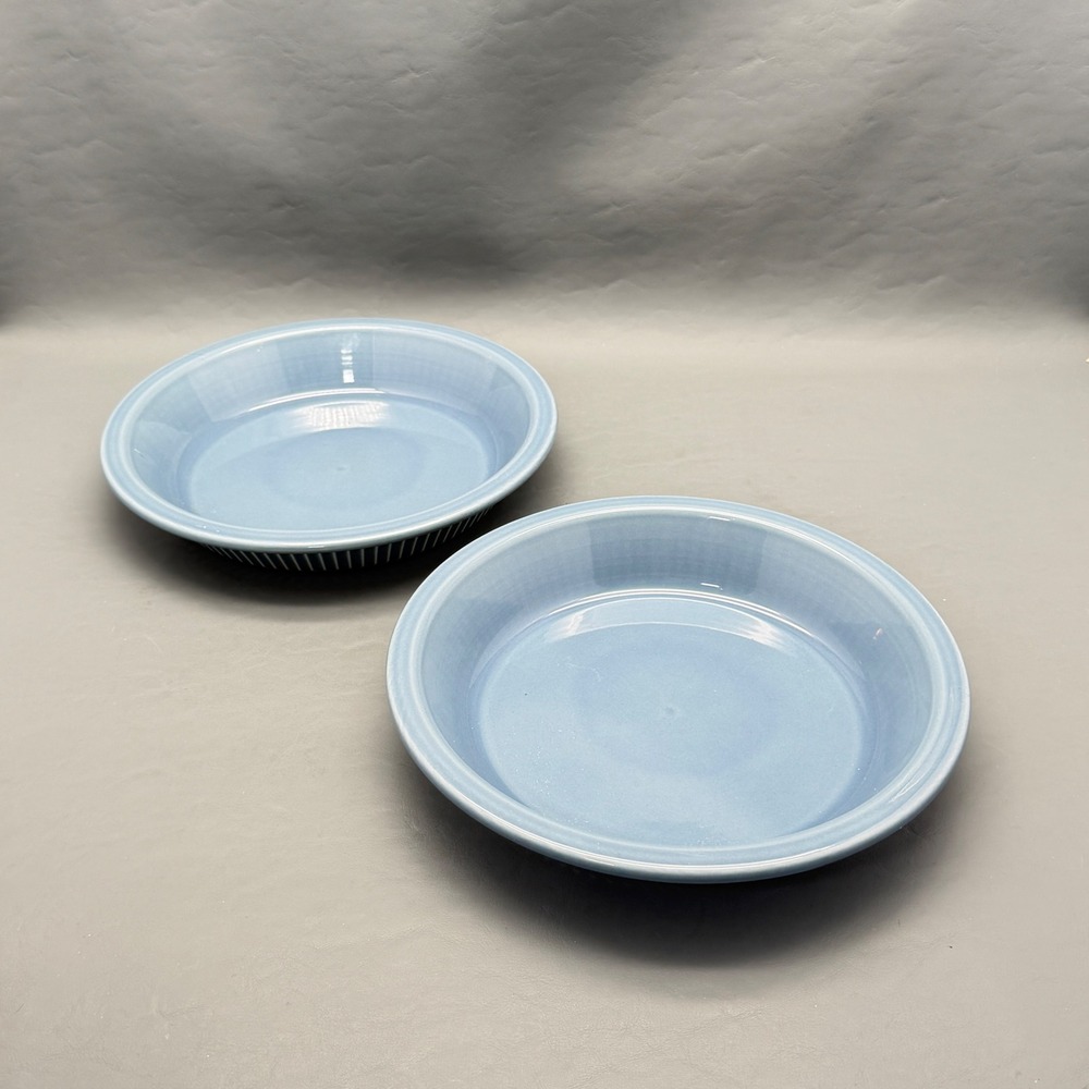 Pfaltzgraff Ovenware 10 1/2" Dark Blue Deep Dish Pie Plate Stoneware Lot of 2